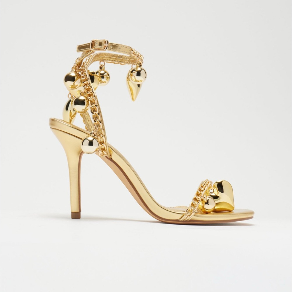 Fashion Nova Gold Embellished Heels